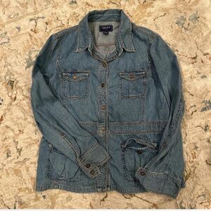 Chaps Blue Denim Button-Up Jacket